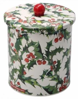 EBX2964_ Christmas Tin Biscuit Barrel_Holly_Emma Bridgewater pix